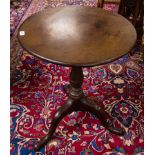 ANTIQUE MAHOGANY TIP UP OCCASIONAL TABLE ON POD