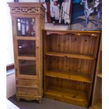 PINE BOOKSHELF + TALL CABINET AF