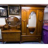 2 PIECE INLAID MAHOGANY BEDROOM SUITE