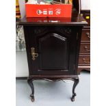 MAHOGANY PANEL DOOR LOCKER WITH CABRIOLE LEG