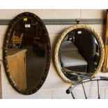 2 OVAL BEVELLED MIRRORS