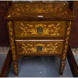 DUTCH MARQUETRY BEDSIDE CHEST