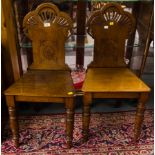 PAIR OF EDWARDIAN HALL CHAIRS AF