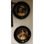 PAIR OF ROUND FRAME PRINTS