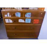 OAK 2 OVER 3 DRAWER CHEST