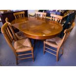 CHERRYWOOD DINING TABLE WITH LEAF + 6 CHAIRS