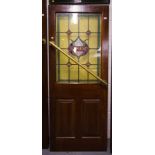 MAHOGANY LEADED GLASS DOOR - BEAMISH 79" X 31.