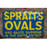 SPRATTS OVALS ENAMEL SIGN