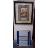 FRAMED WATERFORD CALENDER AND RECEIPTS