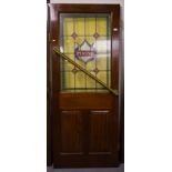 MAHOGANY LEADED GLASS DOOR - PHONE 79" X 31.