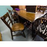 OAK REFECTORY TABLE + 6 CHAIRS