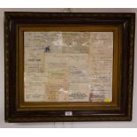 COLLECTION OF OLD WATERFORD RECEIPTS - FRAMED