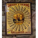 GALLAGHERS SMOKERS + CHEWING TIN SIGN