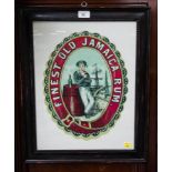 GALLWEYS OLD BUTT SHERRY FRAMED PRINT + OLD JAMAICA RUM ADVERT