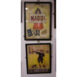 2 FRENCH ADVERTISING SIGNS - ZAN & MAGGI