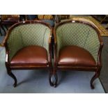 2 UPHOLSTERED TUB CHAIRS