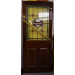 MAHOGANY LEADED GLASS DOOR - HEINEKEN 79" X 31.