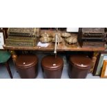 EDWARDIAN OAK TELESCOPIC TABLE