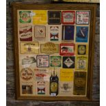 FRAMED COLLECTION OF BEER MATS