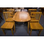 4 RAIL BACK CHAIRS + DROP LEAF TABLE