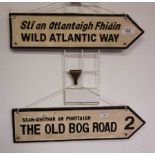 2 CAST SIGNS - WILD ATLANTIC WAY + THE OLD BOG ROAD