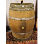 LARGE OAK BARREL 37"H