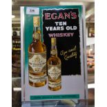 EGANS WHISKEY METAL ADVERT SIGN