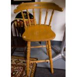 2 PINE HIGH STOOLS + TABLE