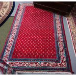 PERSIAN RED GROUND VILLAGE RUG 200 X 125