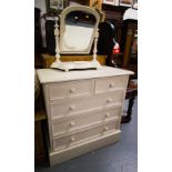PAINTED 2 OVER 3 DRAWER CHEST