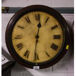 OLD MAHOGANY SCHOOL CLOCK