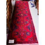 FULL PILE IRANIAN RUNNER WITH CROSS DESIGN 290 X 94CM