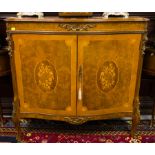 INLAID FRENCH STYLE 2 DOOR BREAKFRONT CABINET