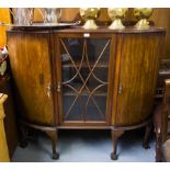 MAHOGANY SHAPED SIDE DISPLAY CABINET