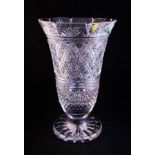 WATERFORD 10" FOOTED SCALLOP TOP VASE