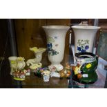 4 PCSE. OF BELLEEK, BEATRIX POTTER, TOBY JUG + PR.