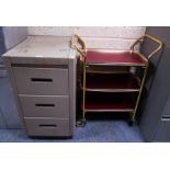 3 DRAWER STEEL CABINET + TROLLEY