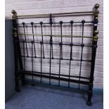 4'6" BRASS + IRON BED