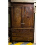 ANTIQUE MAHOGANY LINEN PRESS AF