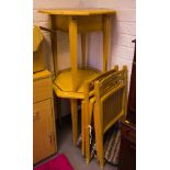 PAIR OF OCTAGONAL TABLES + 2 FOLDING CHAIRS