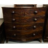 VICTORIAN MAHOGANY BOW FRONT CHEST OF DRAWERS