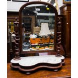 VICTORIAN TOILET MIRROR WITH MARBLE BASE