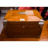 METAL BOUND + LINED SATINWOOD DEED BOX