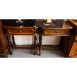 PAIR OF OCCASIONAL TABLES WITH DRAWERS
