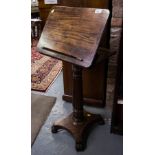 WILLIAM IV MAHOGANY + ROSEWOOD READING STAND