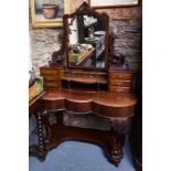 VICTORIAN CABRIOLE LEG MAHOGANY DUCHESS DRESSING TABLE