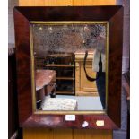 19TH CENTURY MAHOGANY WALL MIRROR + LIFT TOP STOOL