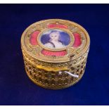 FRENCH GILT BOX WITH PORTRAIT