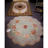DONEGAL ROUND RUG + HAND MADE RUG + BRASS STANDARD LAMP
