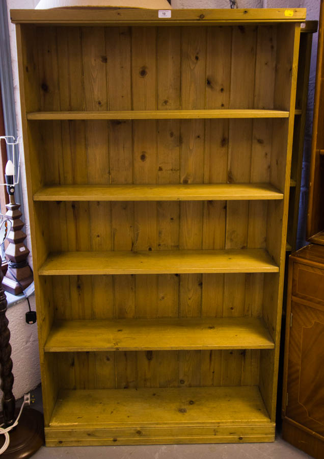 PAIR OF PINE OPEN BOOKSHELVES